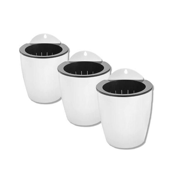 Vertikaler Garten Pflanzentopf - Weiß - Mittel - 10cm Topf - 3er Set